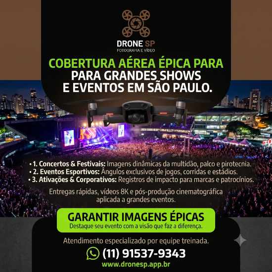Foto e filmagem com drone profissional Shows e Eventos Foto e filmagem com drone profissional